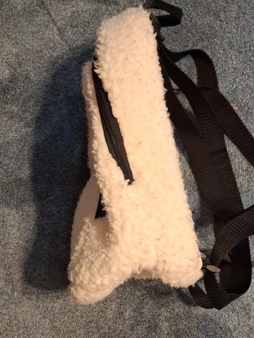 Reebok Sherpa Mini Backpack in Cream with Black Trim